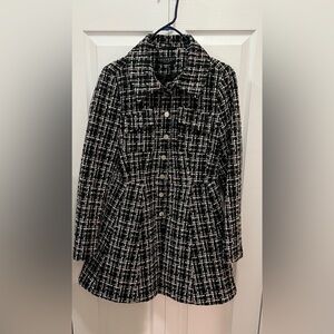 Laundry By Shelli Segal Black and White Tweed Coat